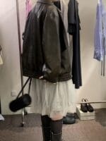 韩国爆款天丝双层纱花苞裙 绝美百搭灰色