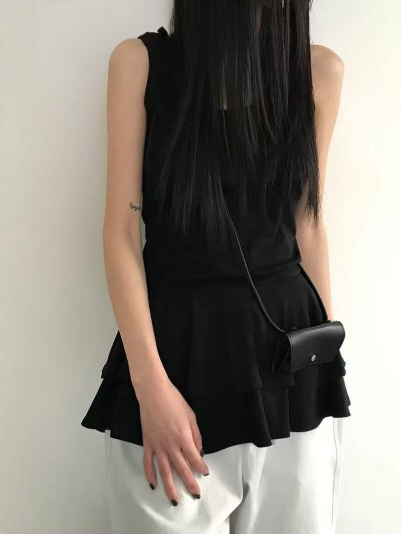 ins爆款 韩女氛围感的秘密 叠穿之神双层背心蛋糕裙