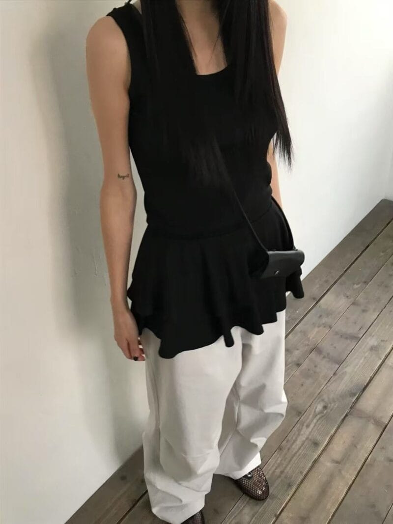 ins爆款 韩女氛围感的秘密 叠穿之神双层背心蛋糕裙