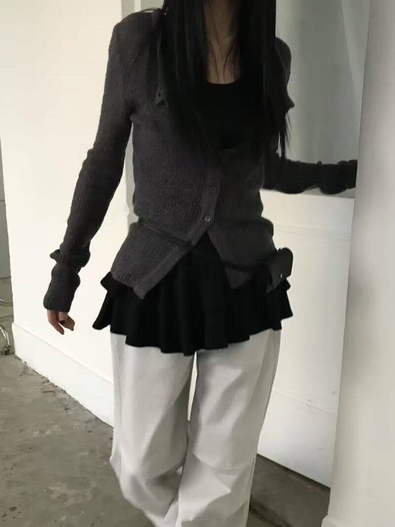 ins爆款 韩女氛围感的秘密 叠穿之神双层背心蛋糕裙