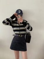 韩国唯一一次现象级大爆款的衣服 撞色毛衣开衫