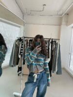 韩国唯一一次现象级大爆款的衣服 撞色毛衣开衫