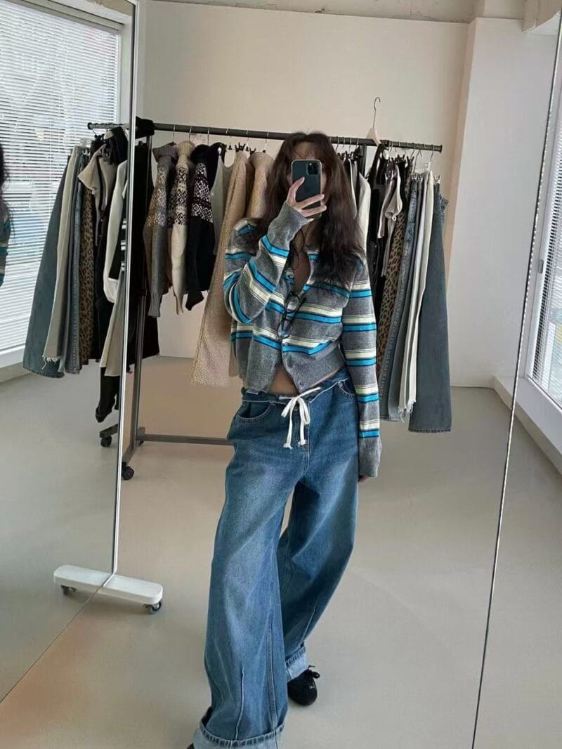 韩国唯一一次现象级大爆款的衣服 撞色毛衣开衫