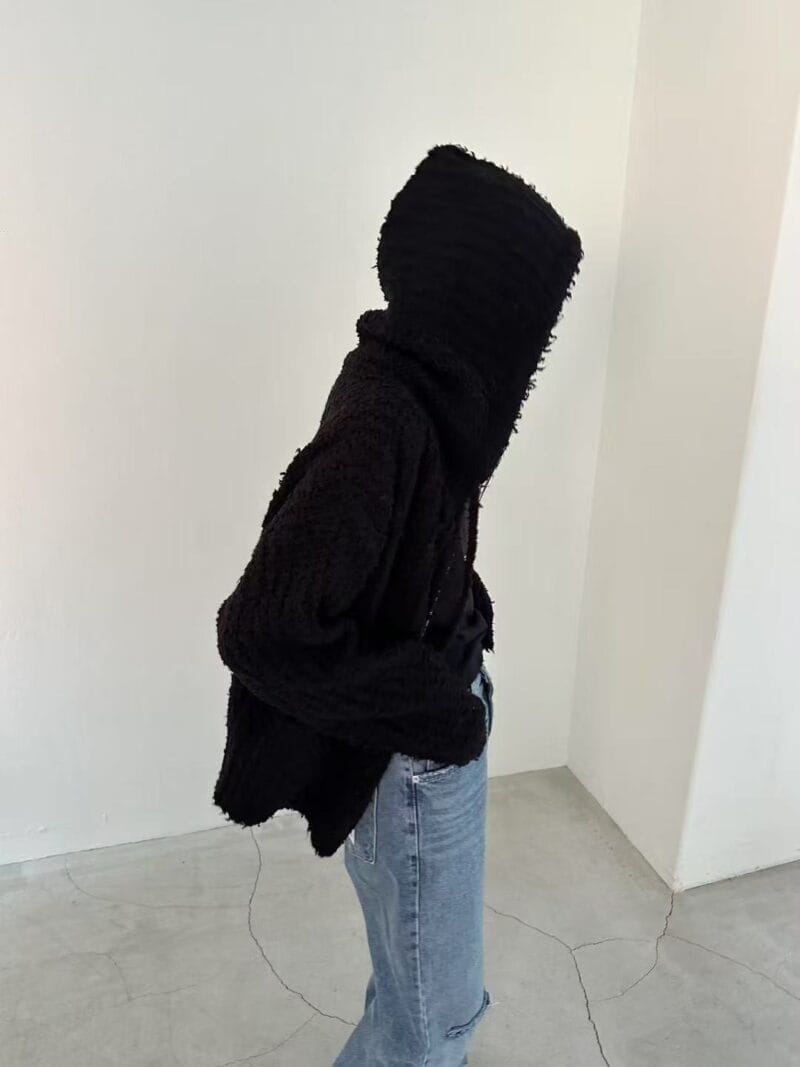 慵懒感满分 很有个性的黑色外套羊毛55%