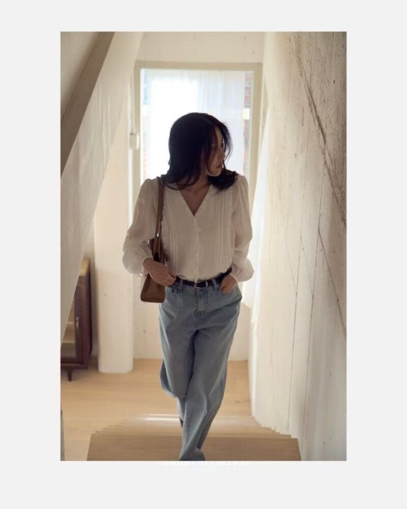 选了三个月才选出唯一一件能日常穿着又精致的法式衬衫 三色