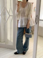 可爱俏皮的蕾丝肩带双层网纱叠穿