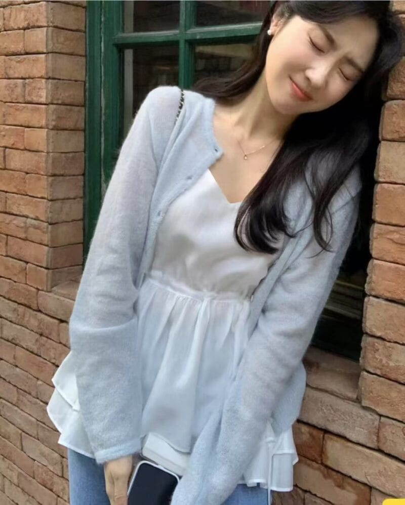 浅夏人必备针织外套 谁穿谁美 羊驼毛35