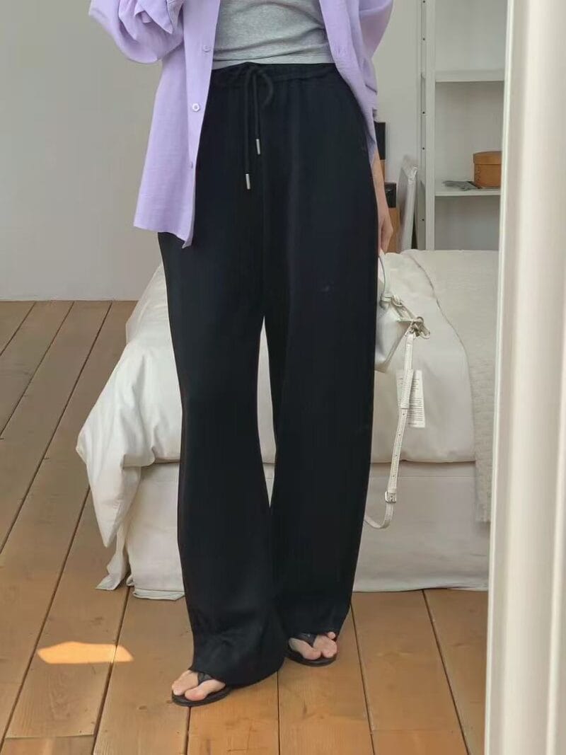 人手两条的铜氨丝卫裤 不起球不易皱还超显瘦