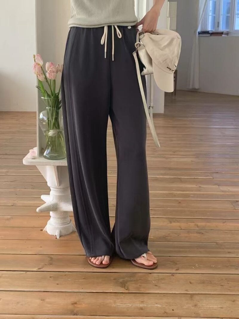 人手两条的铜氨丝卫裤 不起球不易皱还超显瘦