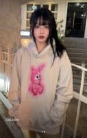 韩国ins大爆款的撞色兔子卫衣