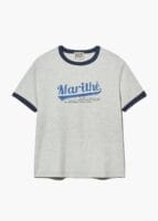 W VINTAGE BASEBALL RINGER TEE light heather gray