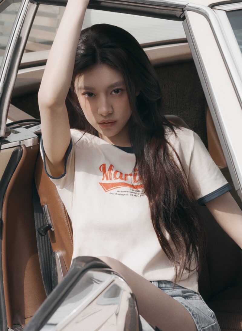 大爆款W VINTAGE BASEBALL RINGER TEE ivory 超多明星idol同款