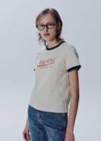 大爆款W VINTAGE BASEBALL RINGER TEE ivory 超多明星idol同款