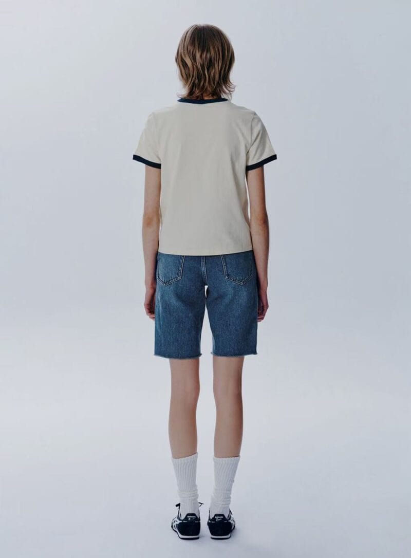 大爆款W VINTAGE BASEBALL RINGER TEE ivory 超多明星idol同款