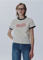 大爆款W VINTAGE BASEBALL RINGER TEE ivory 超多明星idol同款