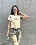 大爆款W VINTAGE BASEBALL RINGER TEE ivory 超多明星idol同款