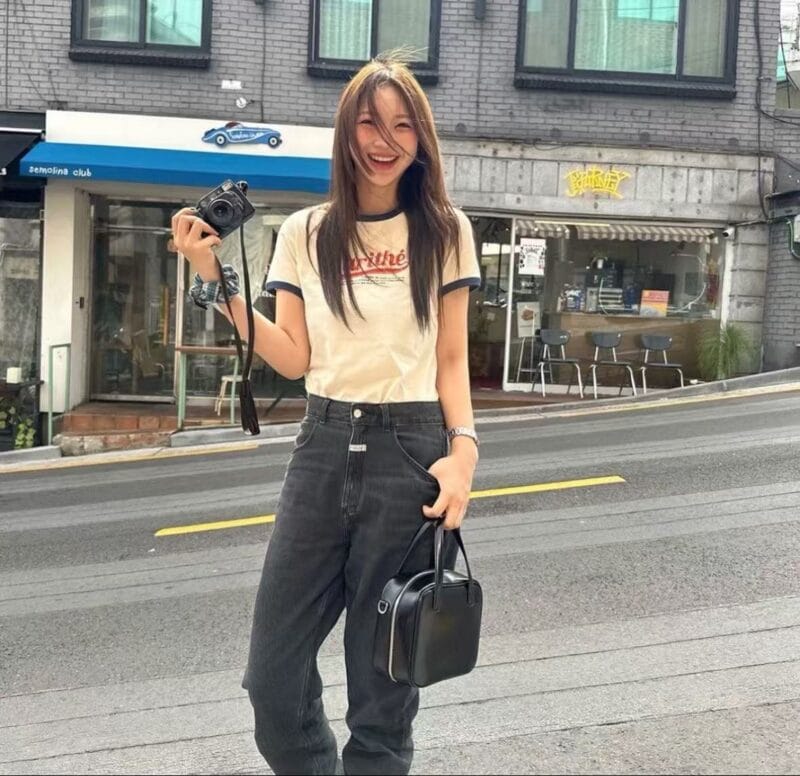 大爆款W VINTAGE BASEBALL RINGER TEE ivory 超多明星idol同款