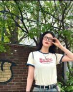 大爆款W VINTAGE BASEBALL RINGER TEE ivory 超多明星idol同款