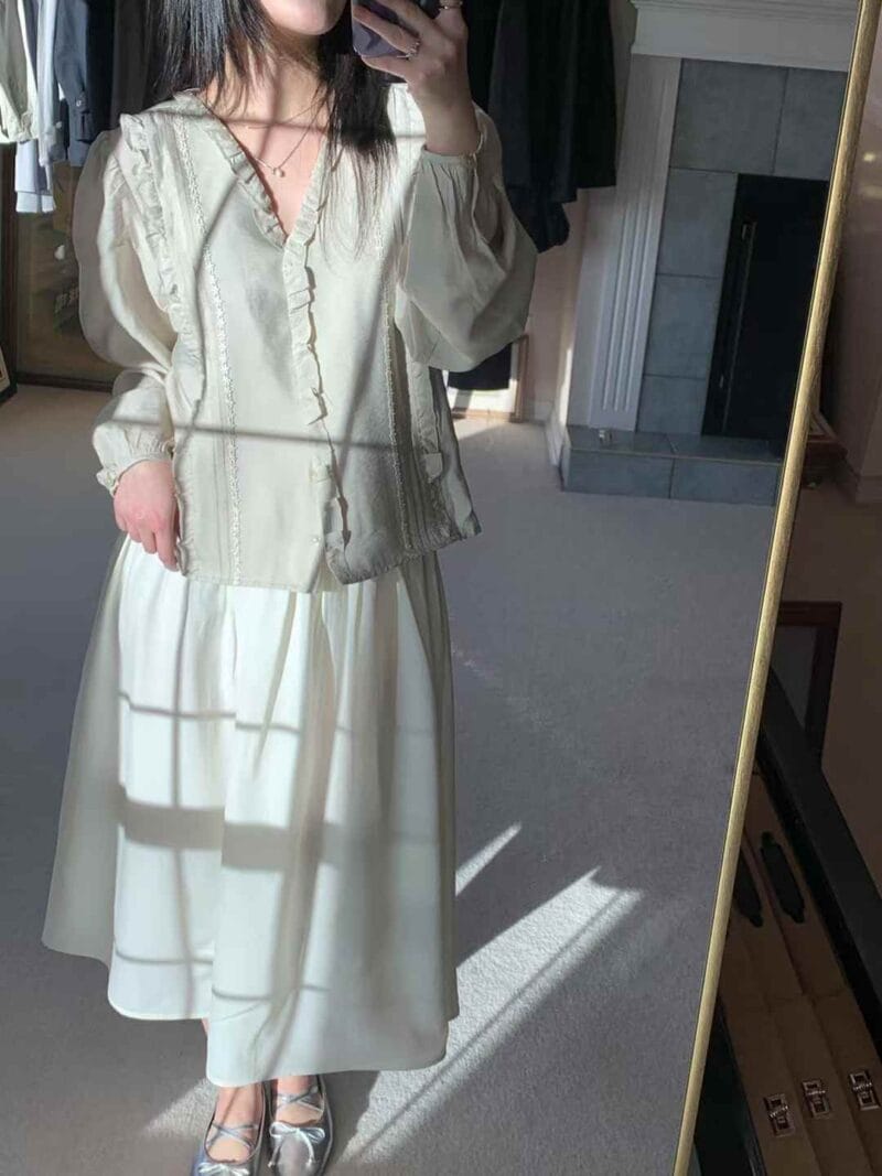 选了三个月才选出唯一一件能日常穿着又精致的法式衬衫 三色