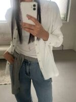 盐系ins清冷风 酷姐必备的条纹按压钮扣衬衫 两色