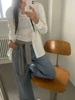 盐系ins清冷风 酷姐必备的条纹按压钮扣衬衫 两色