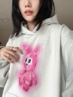 韩国ins大爆款的撞色兔子卫衣