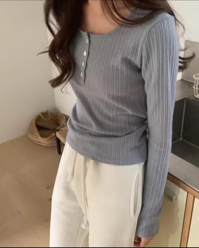纯欲风 U领显瘦显身材的针织上衣 羊毛5%