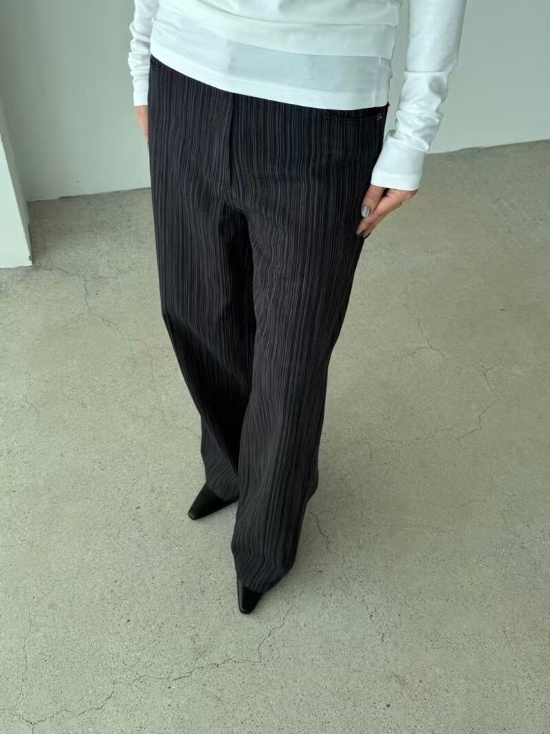 中低腰慵懒感满分的条纹裤子