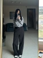 中低腰慵懒感满分的条纹裤子