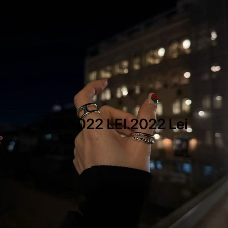 LÉI 925通体纯银重工 双层纽结戒指