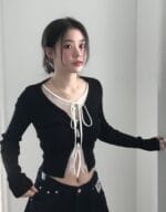 cloudemotion day layer black & lace top 大爆款