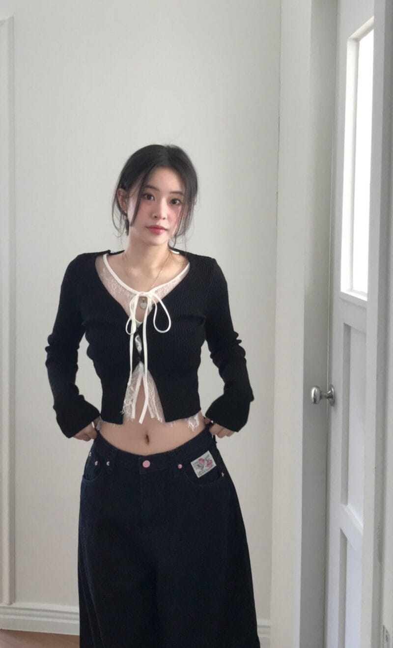 cloudemotion day layer black & lace top 大爆款