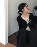 cloudemotion day layer black & lace top 大爆款