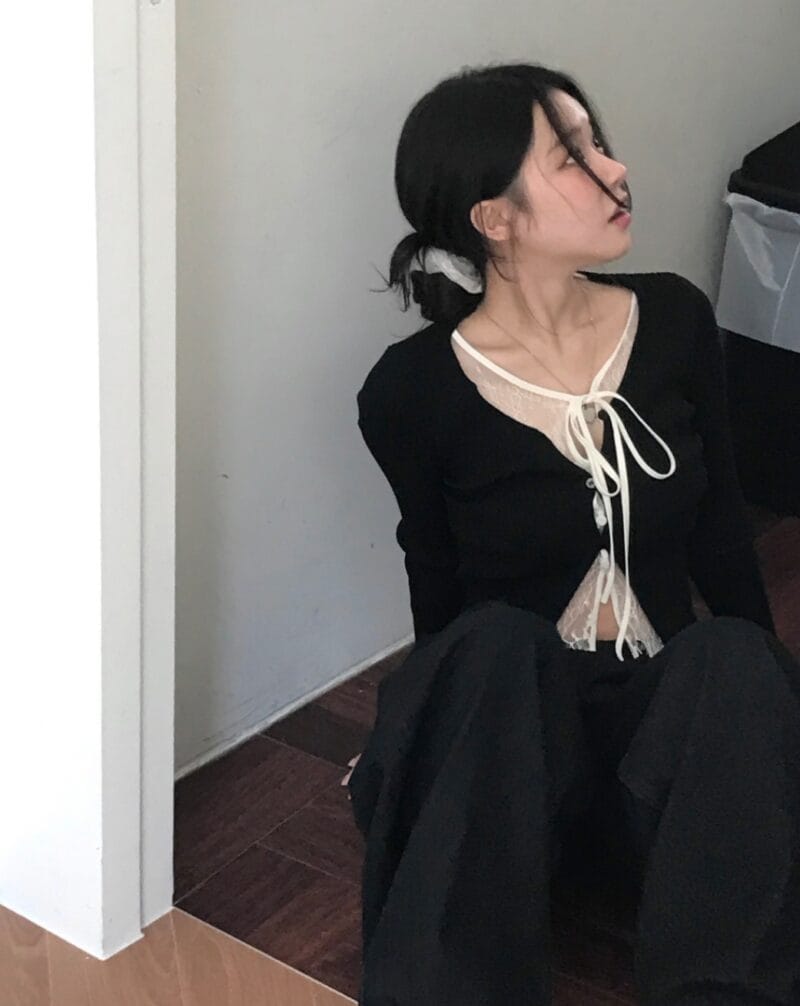 cloudemotion day layer black & lace top 大爆款