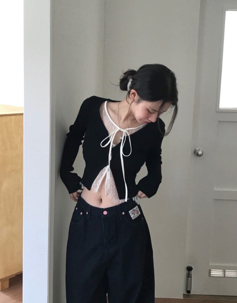 cloudemotion day layer black & lace top 大爆款