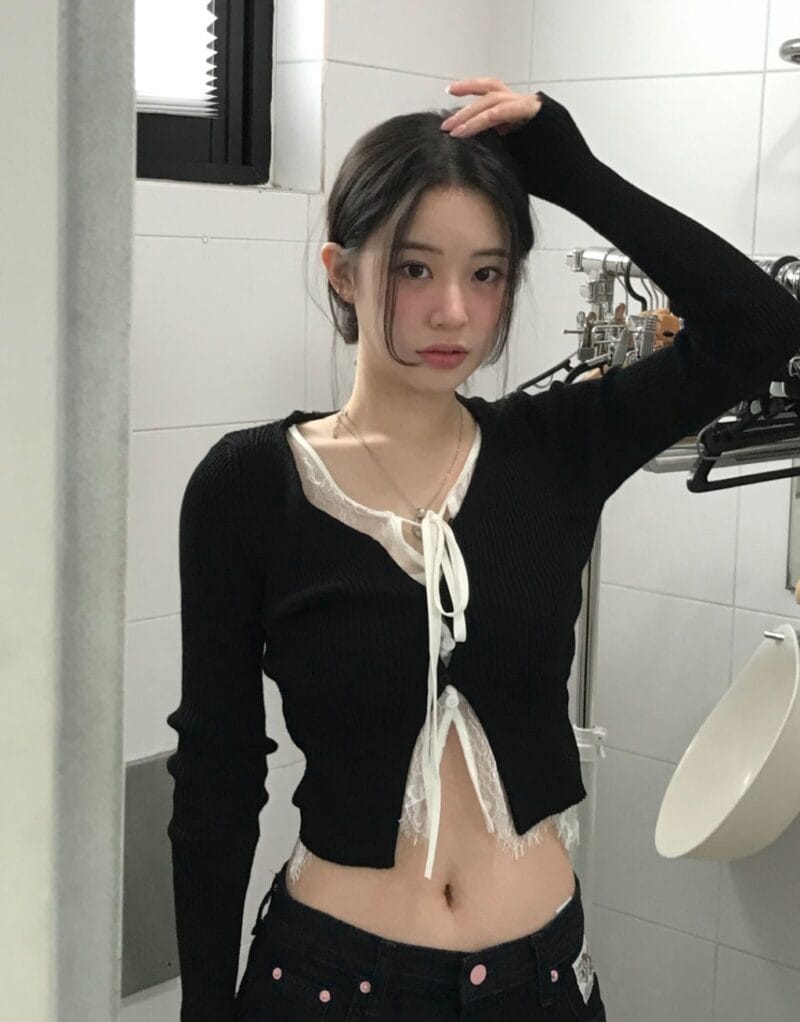 cloudemotion day layer black & lace top 大爆款