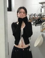 cloudemotion day layer black & lace top 大爆款