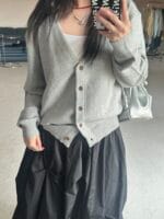 糯唧唧软乎乎的春季羊毛开衫 深V巨显瘦