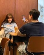 W VINTAGE BASEBALL RINGER TEE sky blue