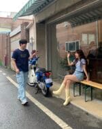 W VINTAGE BASEBALL RINGER TEE sky blue