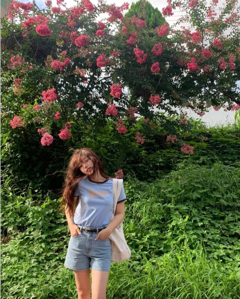 W VINTAGE BASEBALL RINGER TEE sky blue