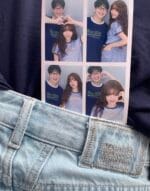 W VINTAGE BASEBALL RINGER TEE sky blue