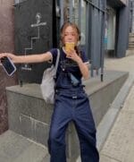 W VIINTAGE BASEBALL RINGER TEE navy