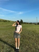 W VIINTAGE BASEBALL RINGER TEE light pink