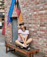 W VIINTAGE BASEBALL RINGER TEE light pink