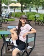 W VIINTAGE BASEBALL RINGER TEE light pink