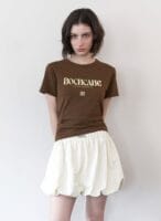 Rockcake Nylon Shirred Balloon Skirt - Ivory