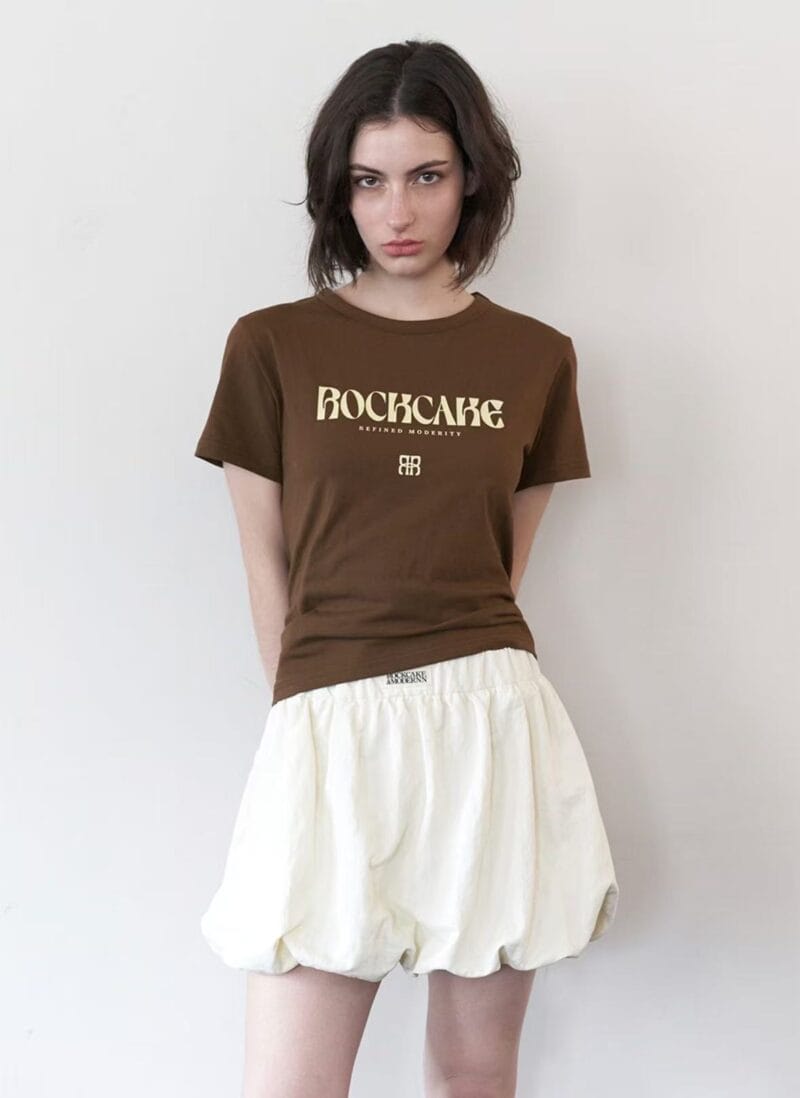 Rockcake Nylon Shirred Balloon Skirt - Ivory