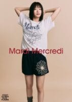 Mardi T-shirt Flower - Ivory navy
