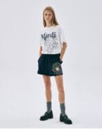 Mardi T-shirt Flower - Ivory navy